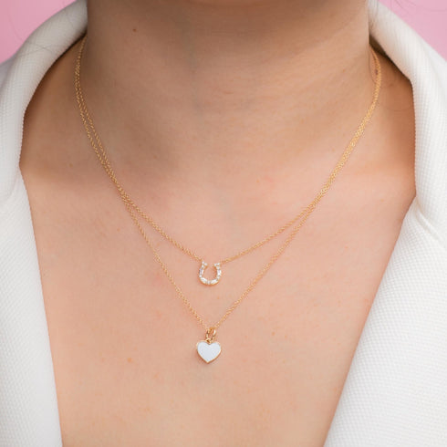 14K Gold Diamond Horseshoe Necklace by Alexis Jae